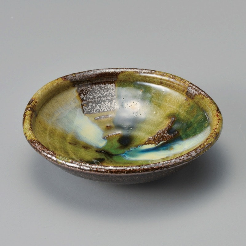 金正陶器 鉄三彩5.0平鉢 1個(ご注文単位1個)【直送品】