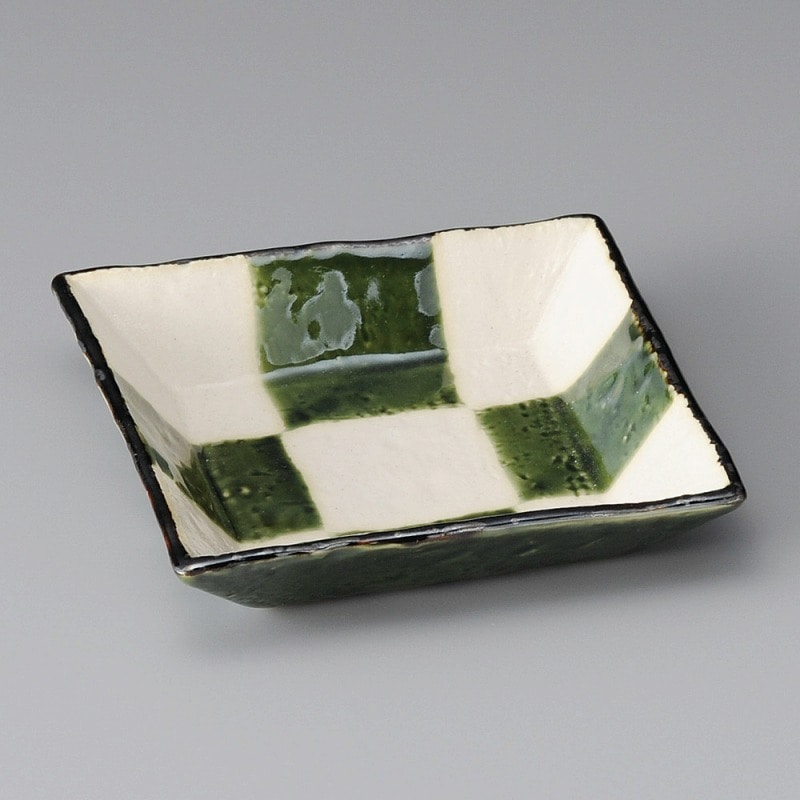 金正陶器 織部格子四角鉢(中) 1個(ご注文単位1個)【直送品】