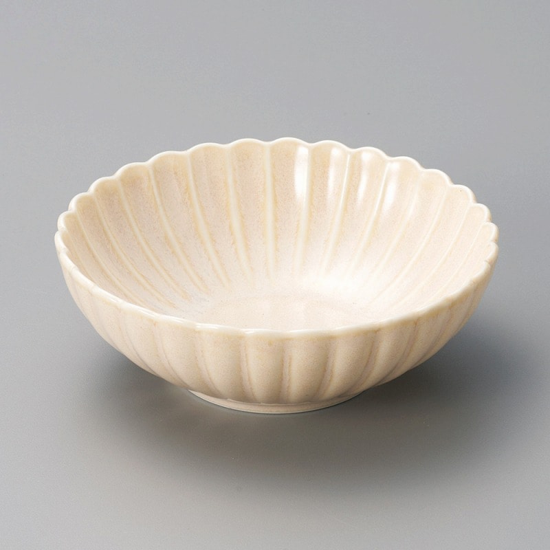 金正陶器 菊型白うのふ13cm鉢 1個(ご注文単位1個)【直送品】
