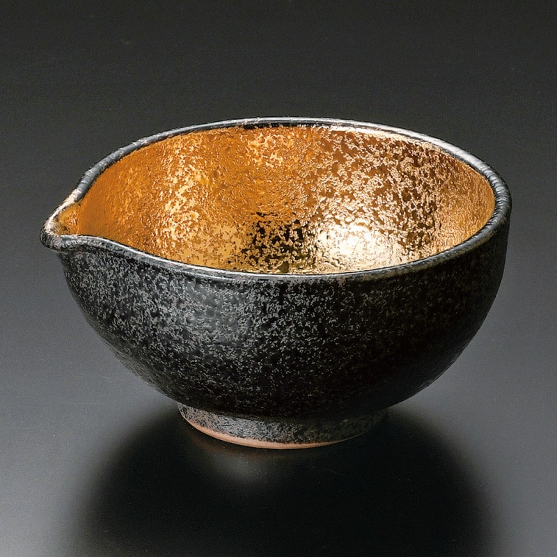 金正陶器 黒ちらし内金塗4.0片口小鉢 1個(ご注文単位1個)【直送品】