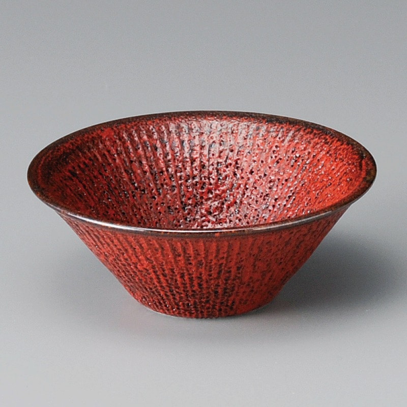 金正陶器 紅柚子天目しのぎ彫4.3寸小鉢 1個(ご注文単位1個)【直送品】