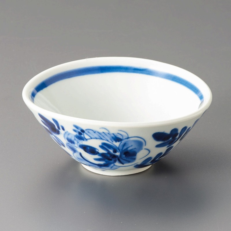 金正陶器 染付草花たわみ小鉢 1個(ご注文単位1個)【直送品】