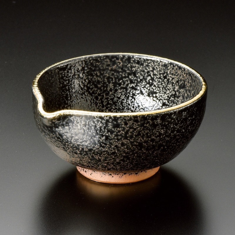 金正陶器 黒ちらし口金4.0片口小鉢 1個(ご注文単位1個)【直送品】