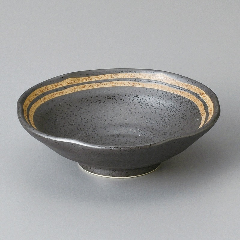 金正陶器 黒ライン平小鉢 1個(ご注文単位1個)【直送品】