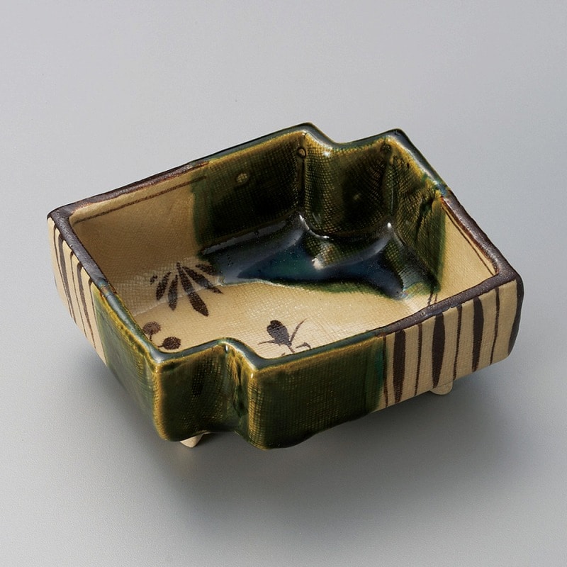金正陶器 織部角違い足付向付 1個（ご注文単位1個）【直送品】