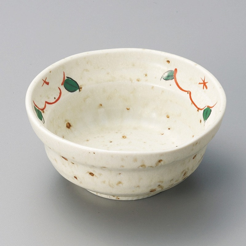 金正陶器 白イラボ 赤絵花3.6小鉢 1個(ご注文単位1個)【直送品】