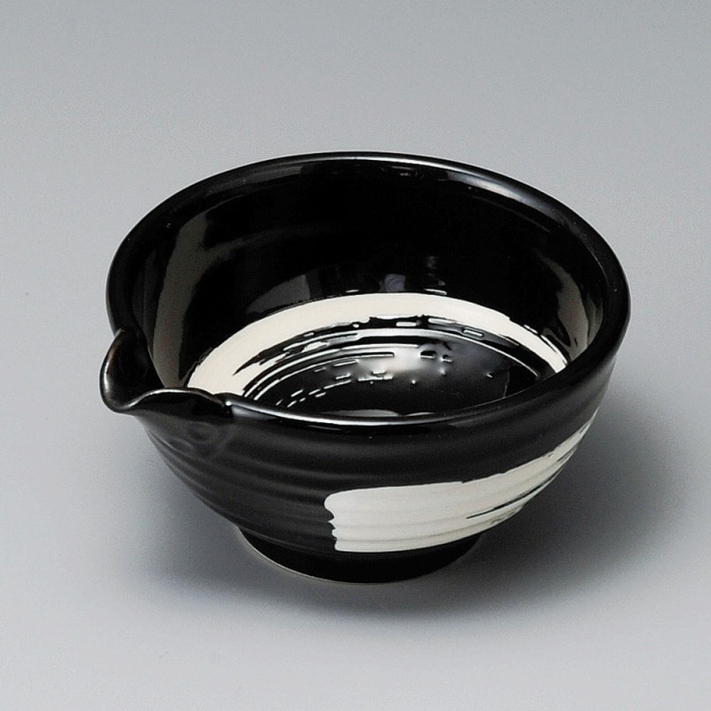 金正陶器 黒釉白刷毛3.0片口鉢 1個(ご注文単位1個)【直送品】