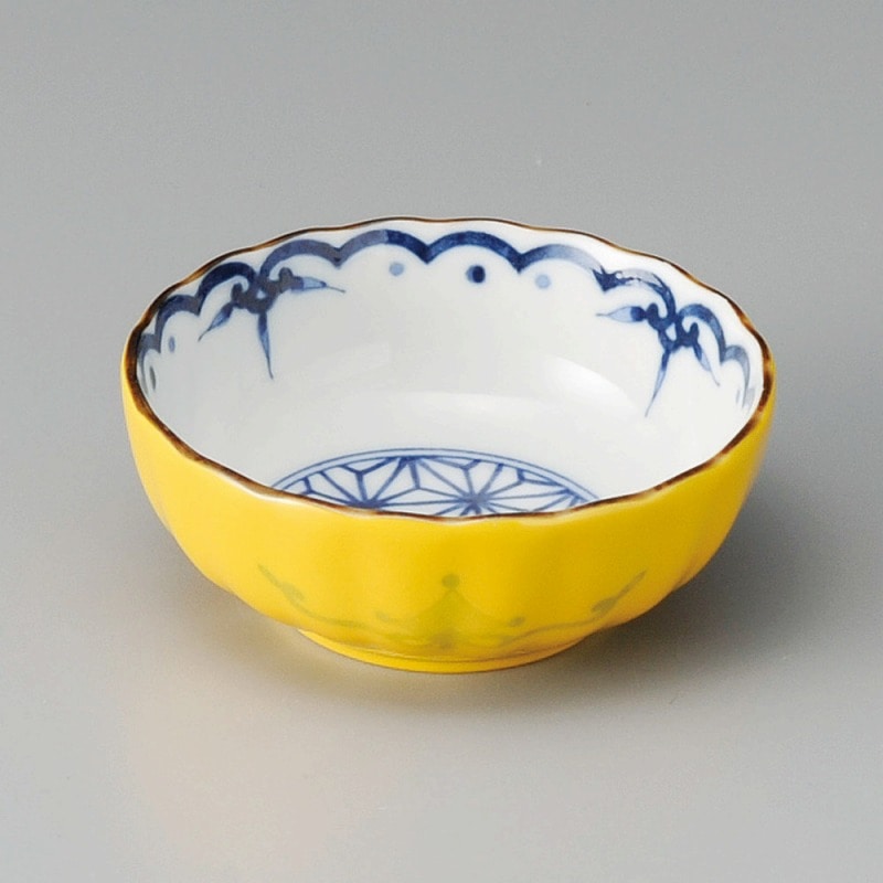 金正陶器 黄麻の葉菊型3.5鉢 1個(ご注文単位1個)【直送品】