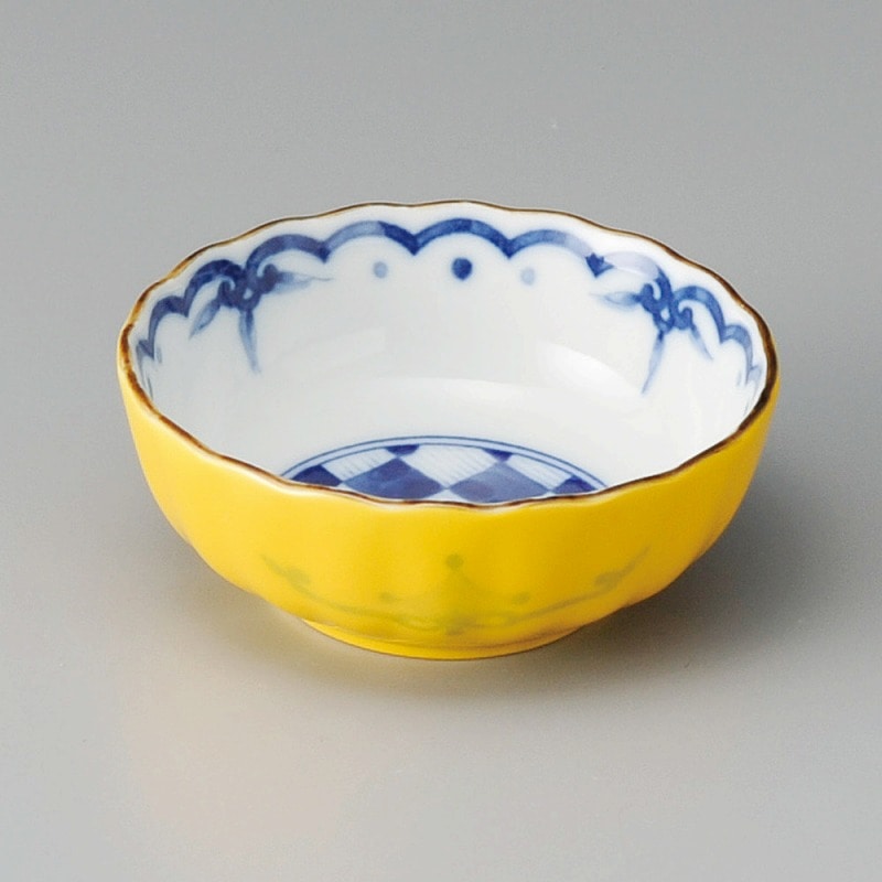 金正陶器 黄市松菊型3.5鉢 1個(ご注文単位1個)【直送品】