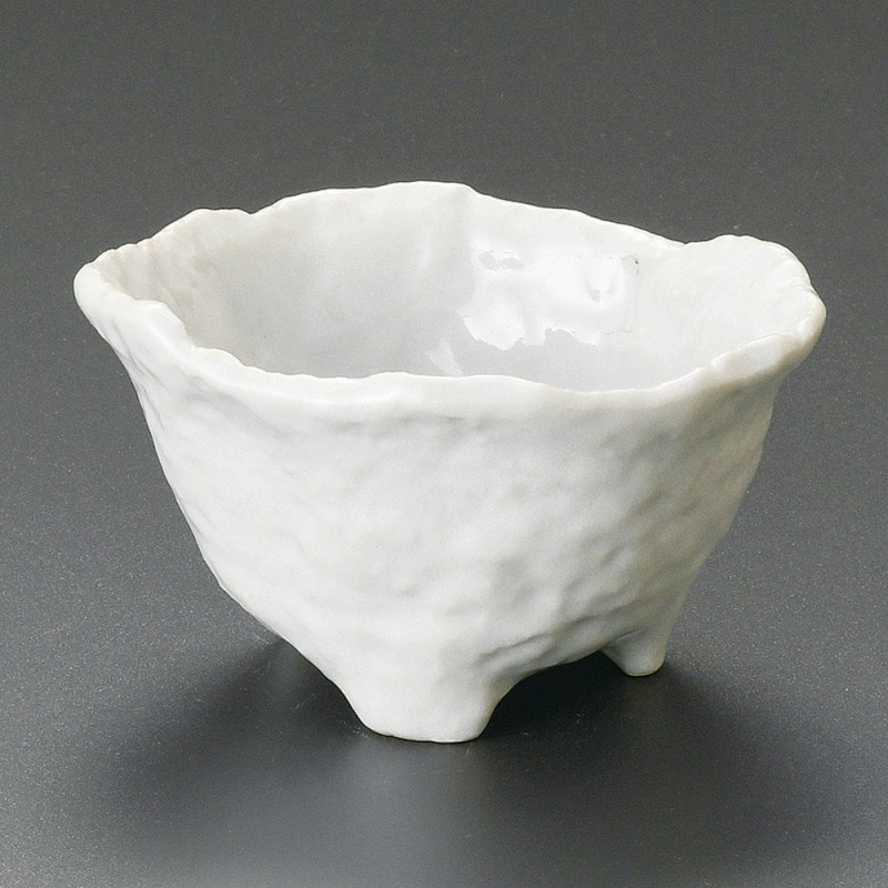 金正陶器 白釉(岩石)3.5三つ足変形小鉢 1個(ご注文単位1個)【直送品】