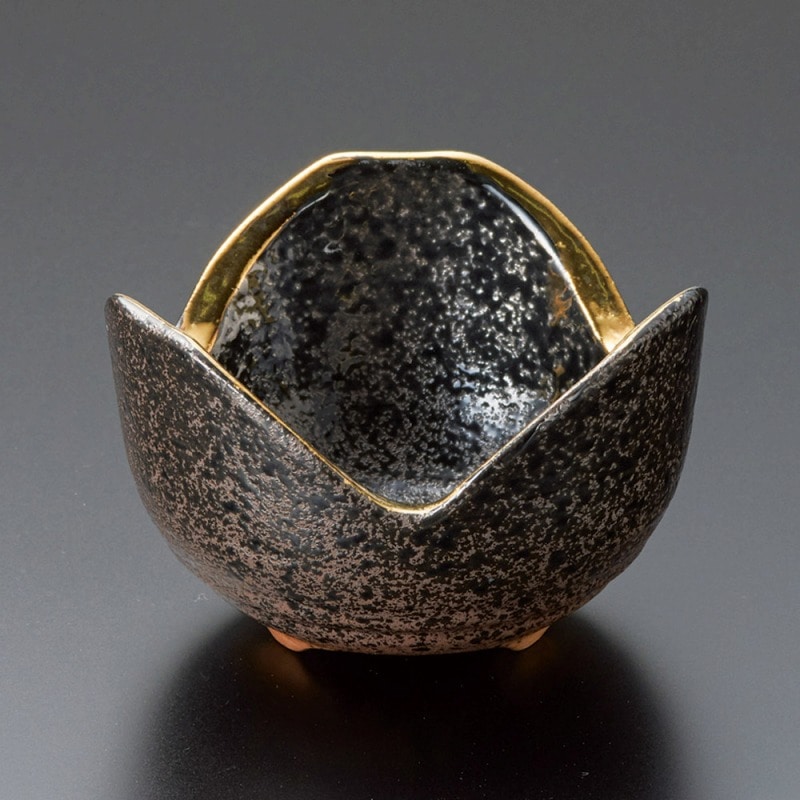 金正陶器 黒ちらし口金3.0三つ切形丼 1個(ご注文単位1個)【直送品】