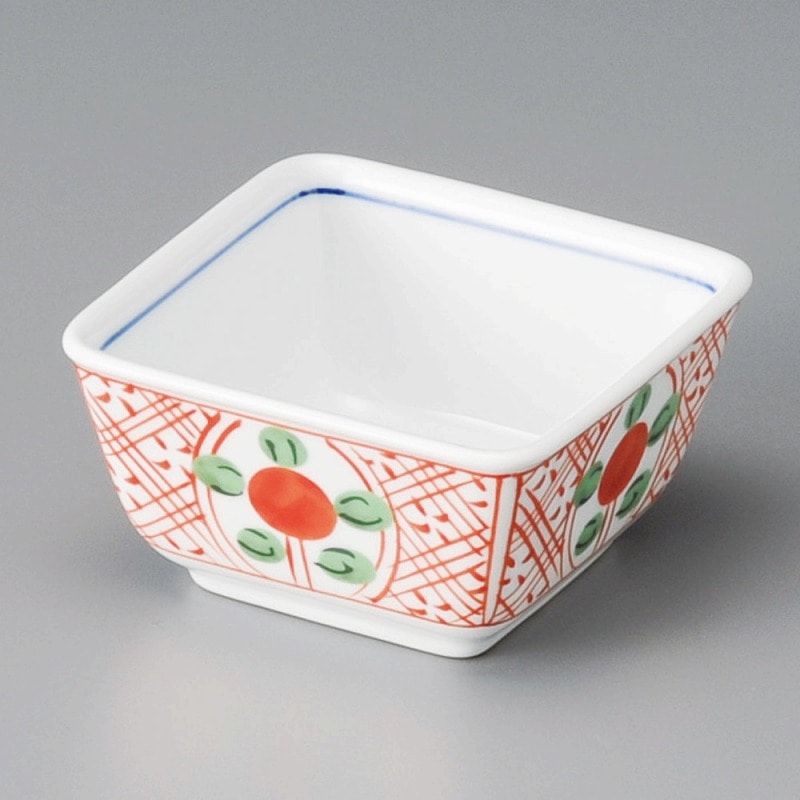 金正陶器 呉須赤絵10cm正角小鉢 1個(ご注文単位1個)【直送品】