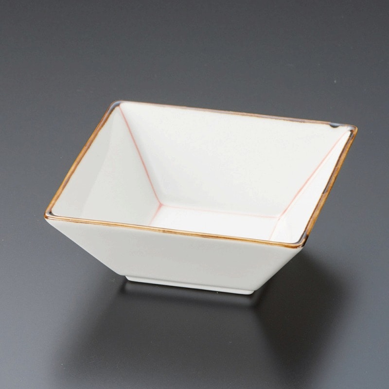 金正陶器 赤筋9.5cm角小鉢 1個(ご注文単位1個)【直送品】