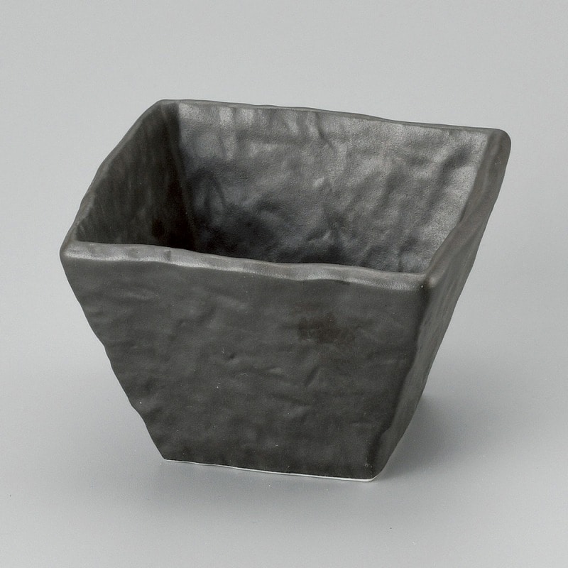 金正陶器 黒マット正角深小鉢 1個(ご注文単位1個)【直送品】