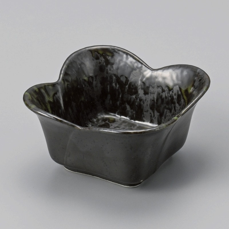 金正陶器 緑天目四つ葉小鉢(小) 1個(ご注文単位1個)【直送品】