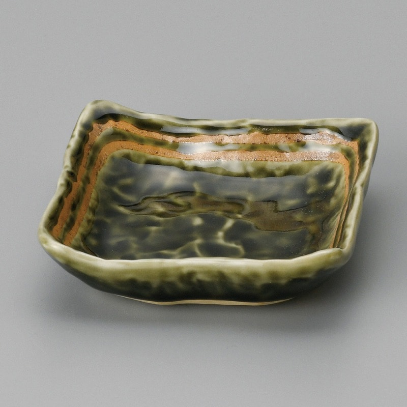 金正陶器 織部ライン角小鉢 1個(ご注文単位1個)【直送品】