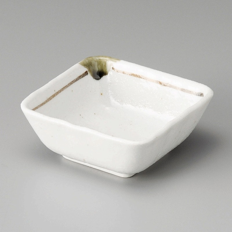 金正陶器 志野茶ライン3.6角小鉢 1個(ご注文単位1個)【直送品】