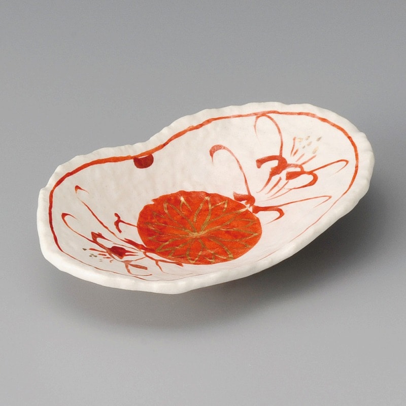 金正陶器 志野釉双葉小鉢 1個(ご注文単位1個)【直送品】