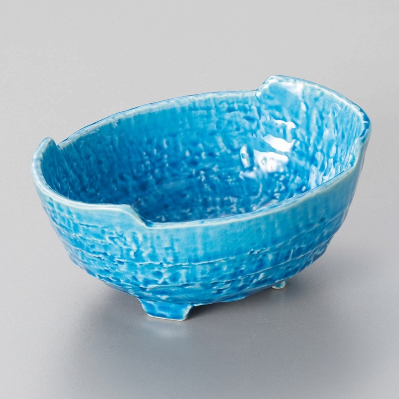 金正陶器 トルコ釉砂目楕円4.5小鉢 1個(ご注文単位1個)【直送品】