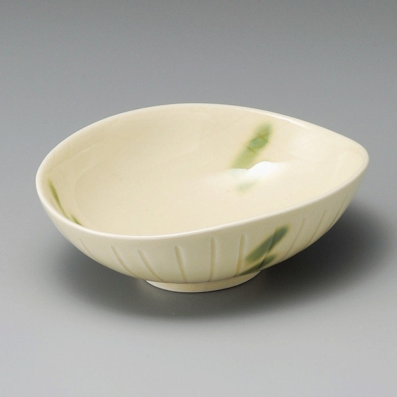 金正陶器 黄釉織部流したわみ鉢(大) 1個(ご注文単位1個)【直送品】