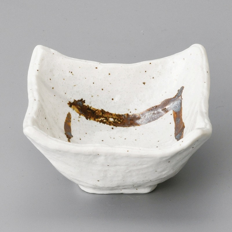 金正陶器 粉引ライン四角小鉢(小) 1個(ご注文単位1個)【直送品】