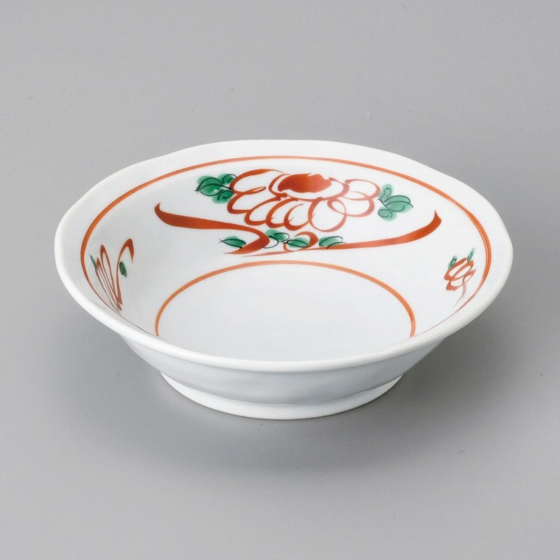 金正陶器 青地手描風赤絵3.3浅丼 1個(ご注文単位1個)【直送品】