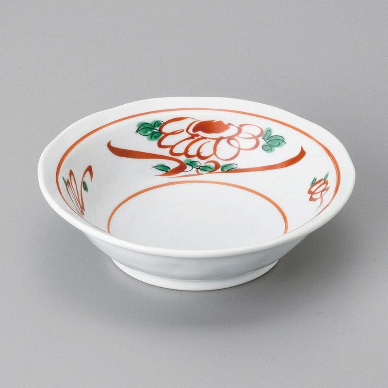 金正陶器 青地手描風赤絵4.0浅丼 1個(ご注文単位1個)【直送品】