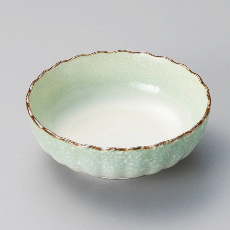 金正陶器 小雪緑菊型3.5鉢 1個(ご注文単位1個)【直送品】