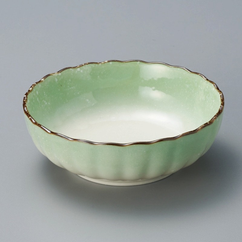 金正陶器 小雪緑菊型4.0鉢 1個(ご注文単位1個)【直送品】