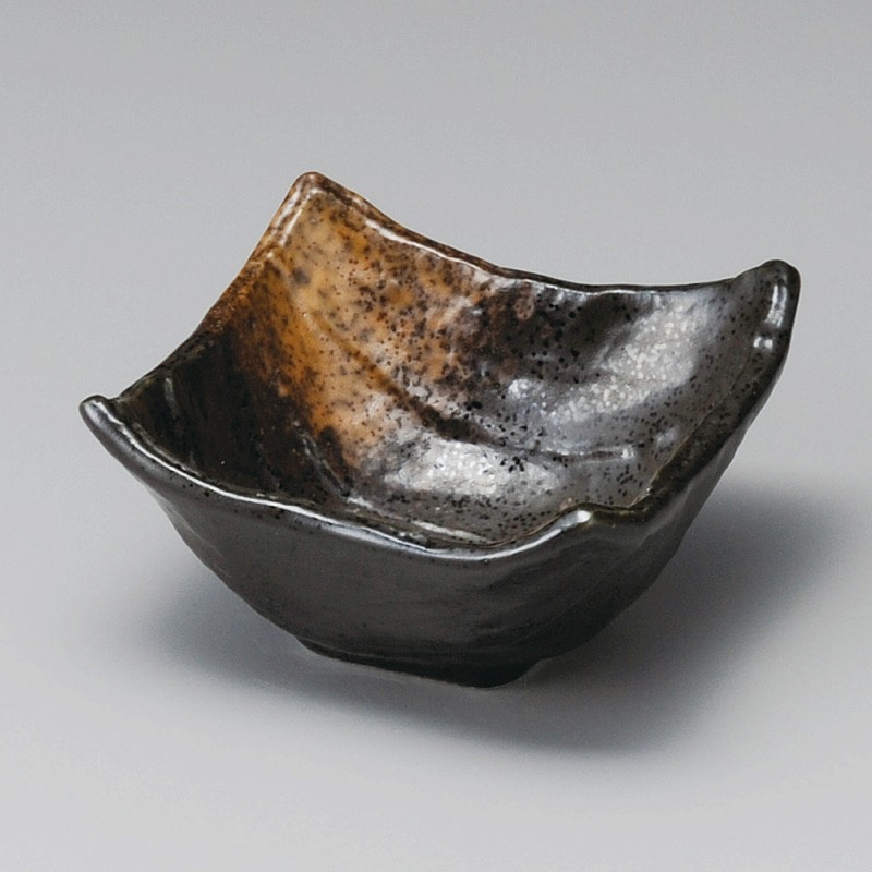 金正陶器 黒釉四角小鉢(中) 1個(ご注文単位1個)【直送品】
