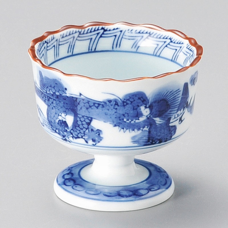 金正陶器 染付竜高台小付 1個(ご注文単位1個)【直送品】