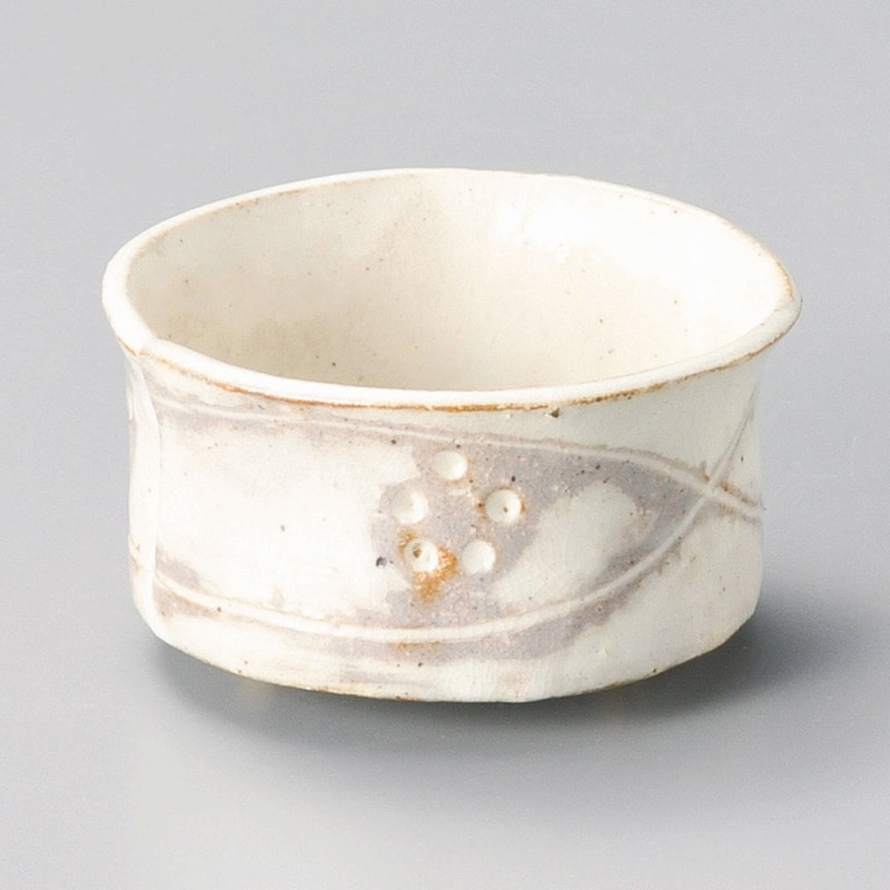 金正陶器 手造り粉引華紋(土物)帯合せ丸小鉢 1個(ご注文単位1個)【直送品】