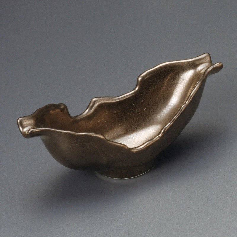 金正陶器 黄金釉変形舟型珍味 1個(ご注文単位1個)【直送品】
