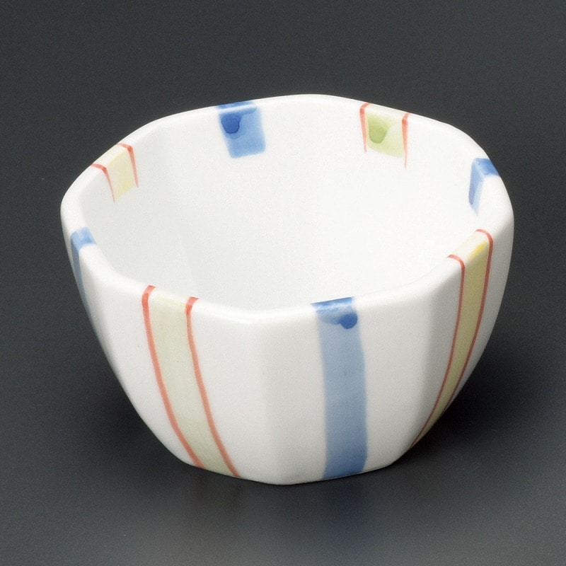 金正陶器 三色だみ十草3.0八角丼 1個(ご注文単位1個)【直送品】