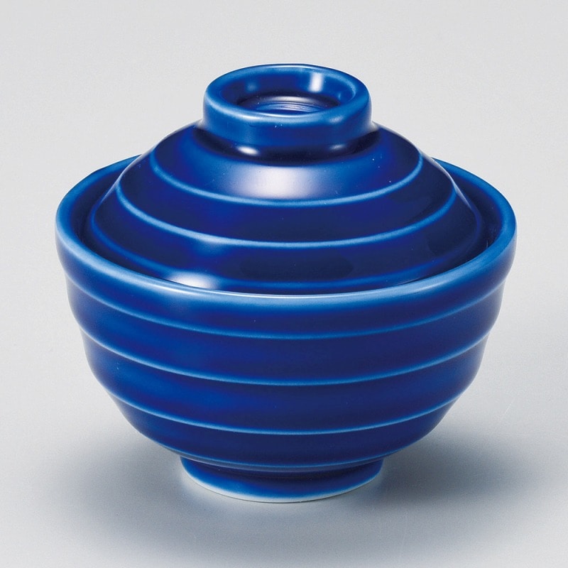 金正陶器 ブルー筋蓋付珍味 1個(ご注文単位1個)【直送品】