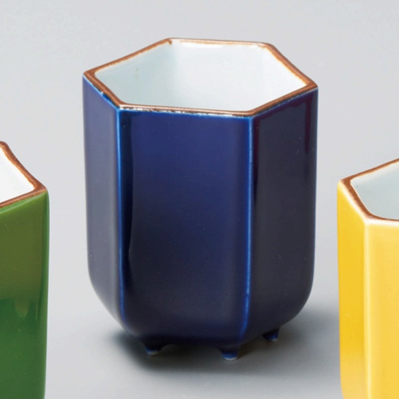 金正陶器 青六角珍味 1個(ご注文単位1個)【直送品】