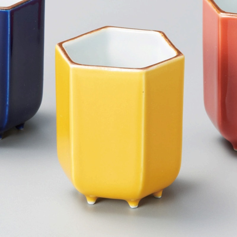 金正陶器 黄六角珍味 1個(ご注文単位1個)【直送品】