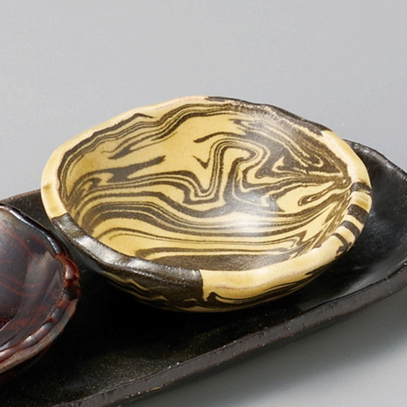 金正陶器 マーブル黄瀬戸豆珍味 1個(ご注文単位1個)【直送品】