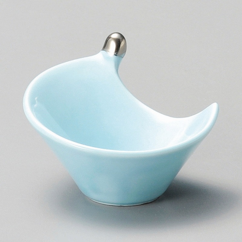金正陶器 渕プラチナ四色吹雫型珍味 (スカイブルー) 1個(ご注文単位1個)【直送品】