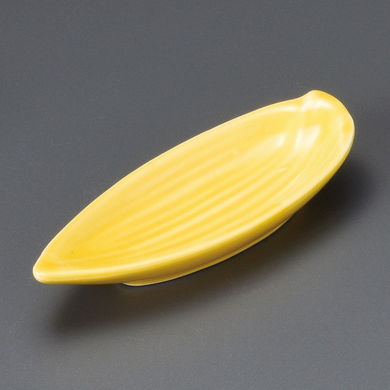 金正陶器 濃黄釉笹型珍味 1個(ご注文単位1個)【直送品】