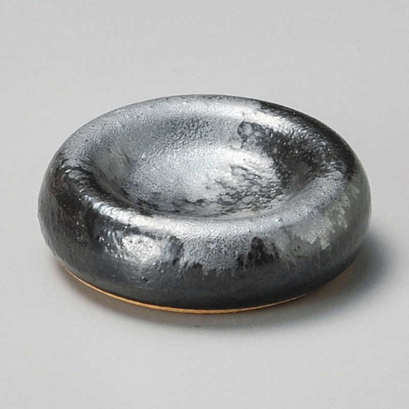 金正陶器 黒オリベ 鉄吹丸たわみ珍味千代口 1個(ご注文単位1個)【直送品】