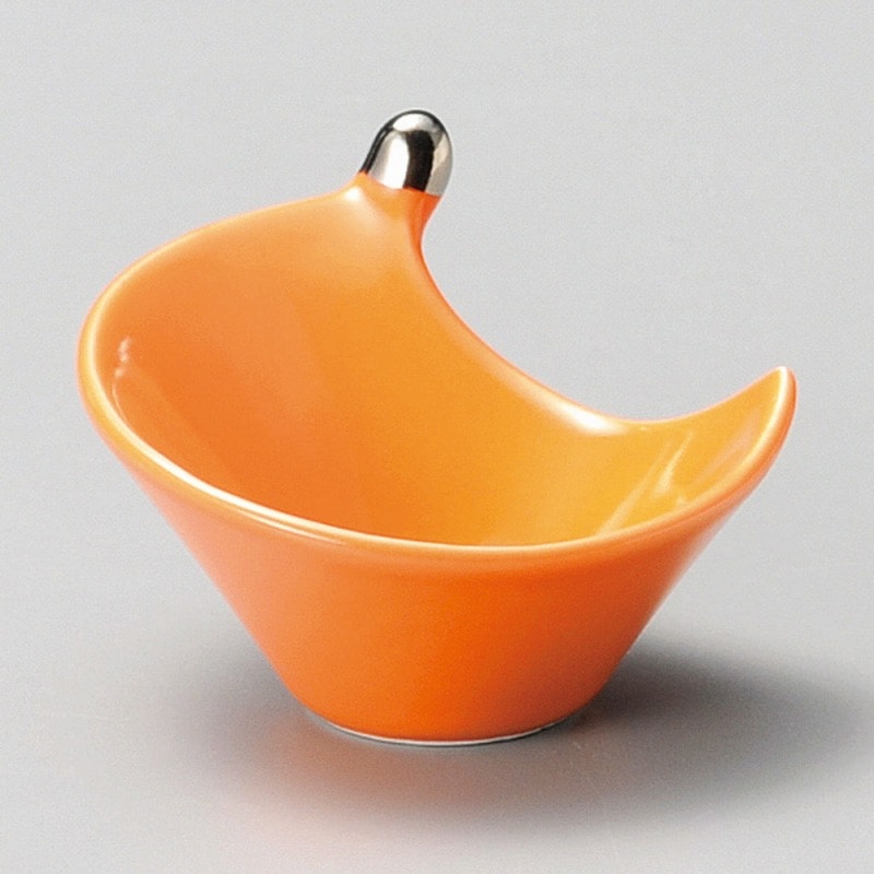 金正陶器 渕プラチナ雫型珍味 (オレンジ) 1個(ご注文単位1個)【直送品】