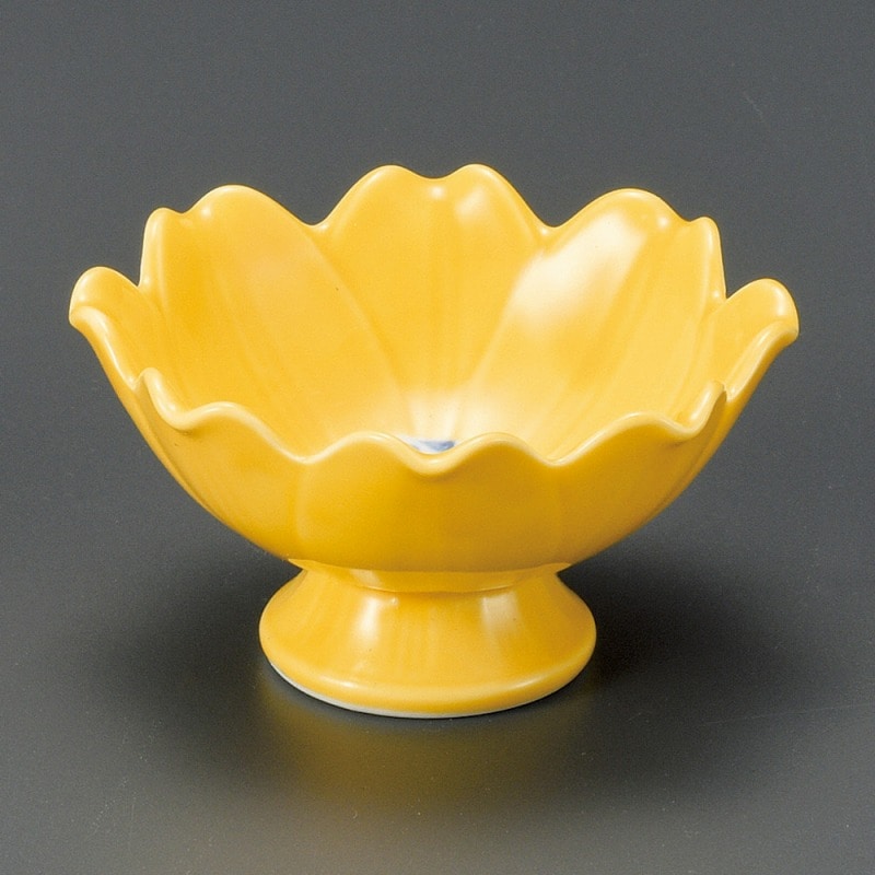 金正陶器 黄彩ユリ型高台小附 1個(ご注文単位1個)【直送品】