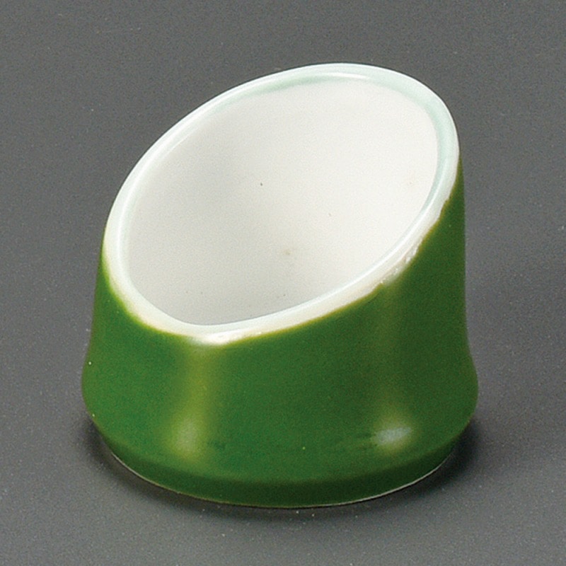 金正陶器 グリーン竹型珍味(小) 1個(ご注文単位1個)【直送品】