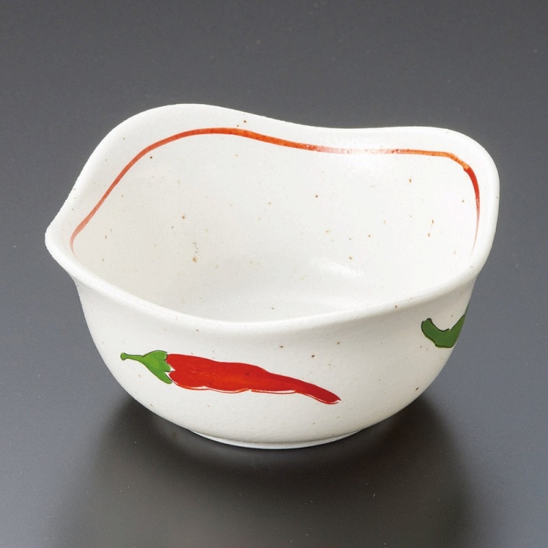 金正陶器 とうがらし角珍味鉢 1個(ご注文単位1個)【直送品】