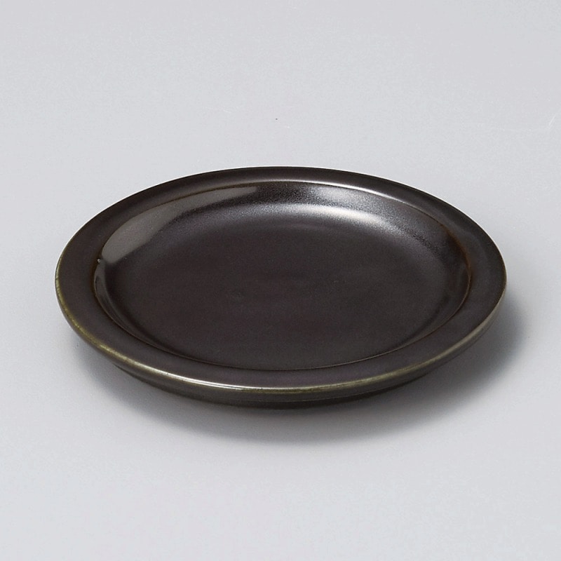 金正陶器 黒マットリム小皿 1個(ご注文単位1個)【直送品】
