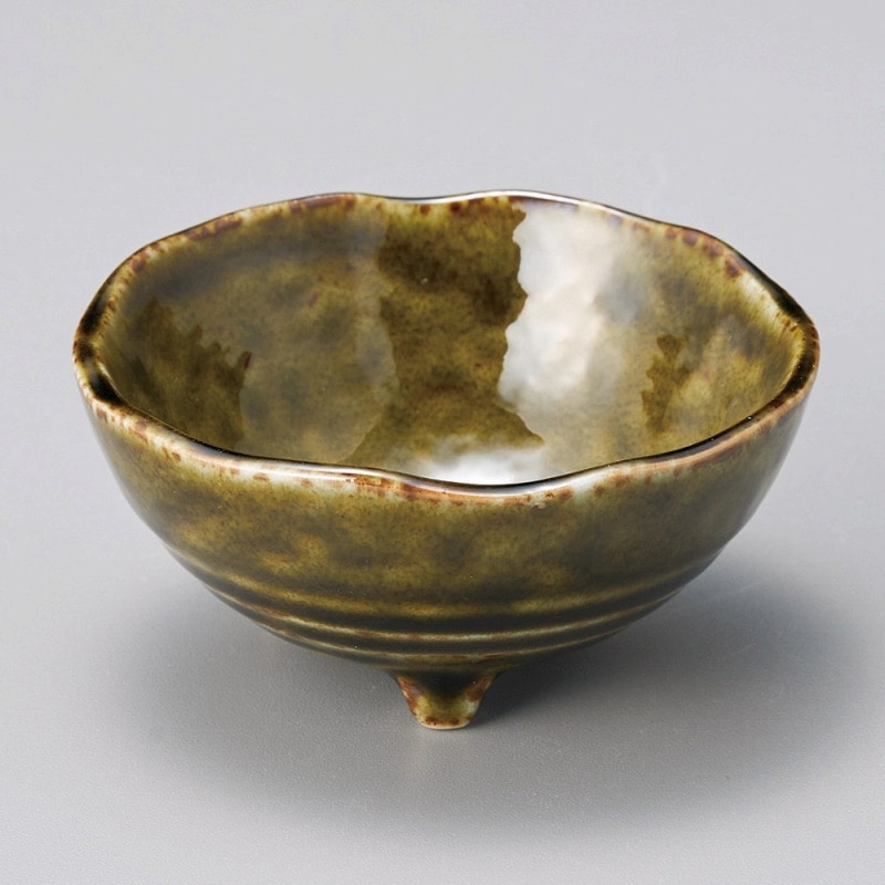 金正陶器 織部結晶三つ足鉢 小 1個（ご注文単位1個）【直送品】