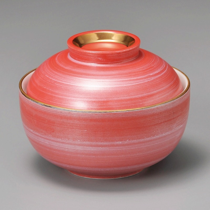 金正陶器 赤釉銀彩刷毛小煮物碗 1個（ご注文単位1個）【直送品】