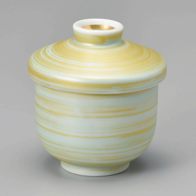 金正陶器 緑巻金彩刷毛小むし碗 1個（ご注文単位1個）【直送品】