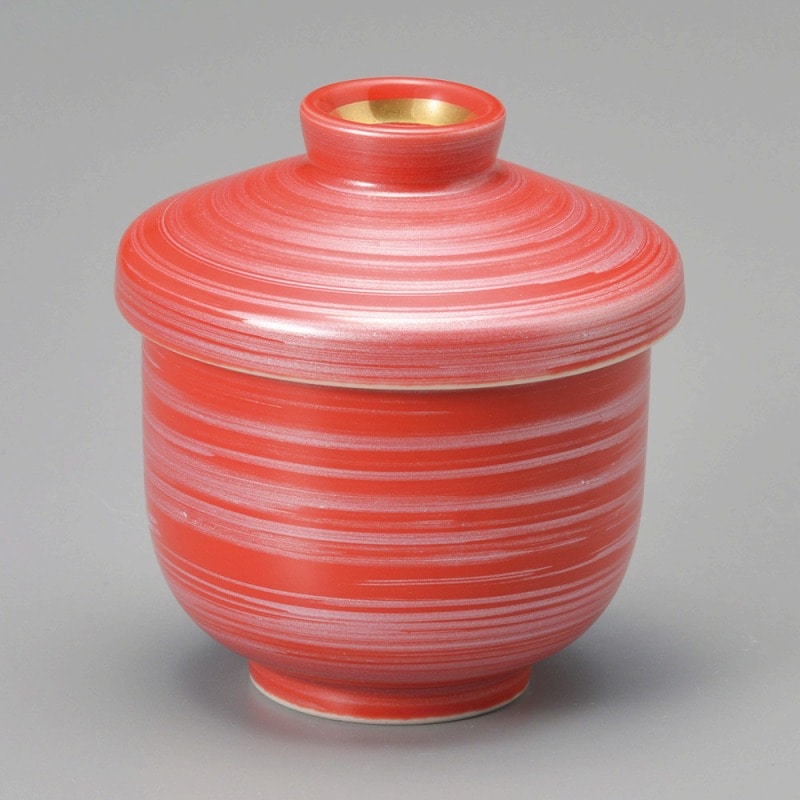 金正陶器 赤釉銀彩刷毛むし碗 1個（ご注文単位1個）【直送品】